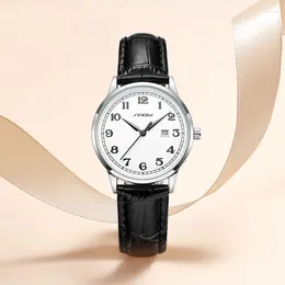 Wristwatches Women's Watch Female Niche High-end Retro Round Waterproof Strap Calendar 9872
