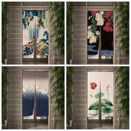 Curtain Japanese Natural Scene Flower Door Bedroom Kitchen Partition Half Panel Home Decoration Hanging