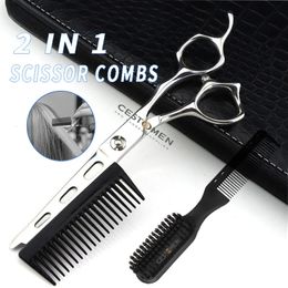 Scissors Shears est Professional Barber 2 in1 Hair Cutting Scissors Comb 6 Inch JP440C Steel Hairdresser Scissor For Hair Styling Salon Tools 231018