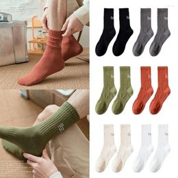 Men's Socks Knitted Male Letter Long Japanese Towel Bottom Thickened Medium Tube Harajuku Punk Street Sock Autumn Winter