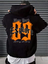Men's Hoodies York Explore 89 Retro Pattern Man Hoody Autumn Winter Pullovers Street Style Fleece Creative Hip Hop Sweatshirts