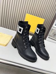 Woman Domino Black Leather Ankle Boot Martin Boots Stretch Fabric Bike Low Shoes Lace Up Casual Calf Skin Leathers Rubber Sole High Heel Sneaker Chelsea Motorcycle