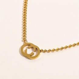 2022 New 18K Gold Plated Stainless Steel Necklaces Choker Chain Letter Pendant Statement Fashion Womens Necklace Wedding Jewellery A326Z
