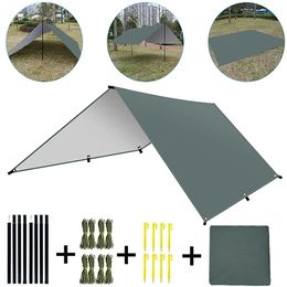 Tents and Shelters Camping Tarp Waterproof Portable Tarp Multifunctional Outdoor Camping Traveling Awning Backpacking Tarp Shelter Rain Tarp 231018
