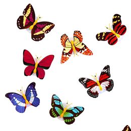 Other Home Garden Colorf Butterfly Wall Stickers Easy Installation Night Light Led Lamp Living Kid Room Fridge Bedroom Decor With Dham9