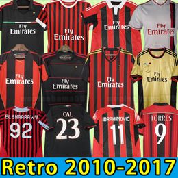 Retro shirts home Gullit SOCCER JERSEYs football KAKA Inzaghi PIRLO SHEVCHENKO BAGGIO Milan Ibrahimovic 10 11 12 13 14 15 16 17 2010 2011 2012 2013 Maldini Van Basten