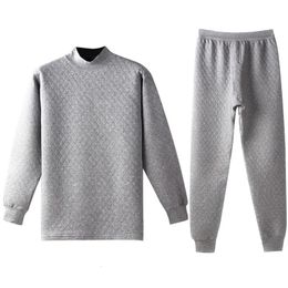 Mens Thermal Underwear Men Conjuntos De Hombre Thicken Cotton Sweater HighNecked Suit Calca Termica Cueca Masculina Roupa 231018