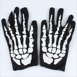 Halloween Product Skeleton Ghost Gloves Hollowen cosplay Short Skull Performance Prop Glove Bones