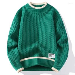 Men's Sweaters Knitted Stripe Pattern Pullover O-Neck Winter Warm Sweater Men Clothing Casual Women Vintage