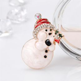 Pins Brooches 1pcs Creative Christmas Snowman Brooch For Woman Man Coat Accessories Gifts252N