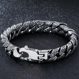 Massive Heavy Stainless Steel Bracelet For Men Mens Link Chain Bracelets Metal Bangles Armband Hand Jewellery Gifts Boyfriend 220222267H