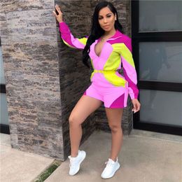 Neon Green Plus Size Women Playsuit Fashion Elegant Summer Romper Long Sleeve Loose Shorts Women Bodycon Jumpsuit One Piece267r