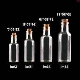 24pcs 12ml 15ml 25ml 35ml Small Glass Bottles with Cork Stopper Empty Spice Wish Jars Gift Crafts Vialsgood qty Ipfcj