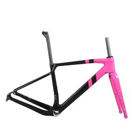 Full Toray Carbon Fiber T1000 Gravel Bike Frame GR047 Flat Mount Disc Brake Custom Paint Max Tire 700CX47C