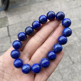 Strand Natural Lapis Stone Bracelet Fashion Blue Mineral Beads Round Bracelets Women Men Jewelry Gifts