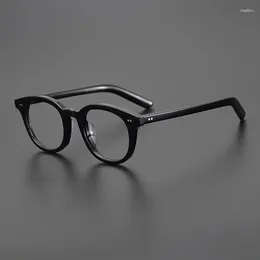 Sunglasses Frames Japanese Vintage Style Round Cool Black Glasses Frame For Men INS Brand Guerrero Hand Made Acetate Myopia Eyeglasses Women