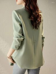 Women's Suits Woman's Autumn Vintage Casual Long-sleeved Blazer Suit Coat British Style Double-breasted Loose Jacket Blazers For Women