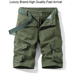 Men's Shorts Summer Mens Clothing Cotton Jogging Tactical Bermudas Cargo Khaki Multi-Pocket Casual Pants Loose Military Men