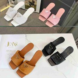 designer Antiqued nappa leather sandals Satin slides with crystals Mules high heels Platfroms womens white black heel slides slippers