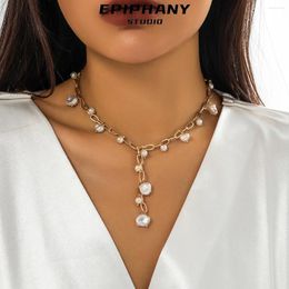 Chains Luxury Imitation Pearl Fringed Temperament Necklace Fashion Beaded Niche Y-chain Juwalary For Girls