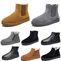 Unbranded cotton boots mid-top men woman shoes brown black Grey fashion trend outdoor winter