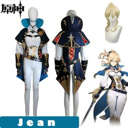 Genshin Impact Jean Cosplay Costume Game Jean Wig Genshin New Suit Uniform Halloween Costumes Party Outfit for Women Girlscosplay