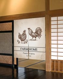 Curtain Vintage Farm Animal Chicken Retro Japanese Door Partition Kitchen Doorway Curtains Drapes Cafe Restaurant Decor Noren