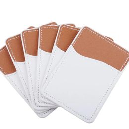 Sublimation Blanks Phone Wallet PU Leather Card Holder For Party Back Of smartPhone Stick On Iphone Android DIY Blank