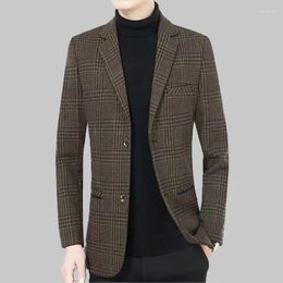 Men's Suits 2023 Autumn And Winter Wool Fashion Handsome Suit Coat Male Middle-aged Is Decorating A Leisure Top High-end Dad