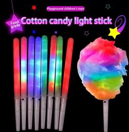 Non disposable Food grade Light Cotton Candy Cones Colourful Glowing Luminous Marshmallow Sticks Flashing Key Christmas Party Wholesale