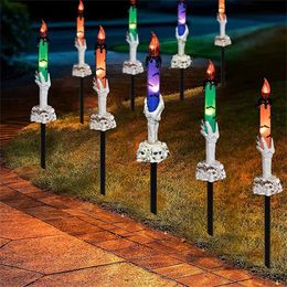 Other Event Party Supplies Ghost Hands Candle Light Halloween Decoration Skeleton Head Beacon Indoor and Outdoor Garden Atmosphere Decoration 231017