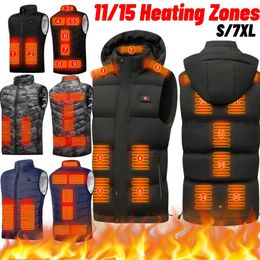 Men's Vests 15 Area Usb Heated Jacket Men Heated Vest For Women Heating Vest Tactical Heated Down Jacket Heated Bodywarmer Usb Fishing Wear 231017