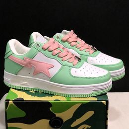 Designer Low Men Casual Shoes Star SK8 Stas Colour Camo Staesi Combo Bathing Pink Patent Trainers Leather APES Green Black White Women Sneakers c4