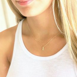 Pendant Necklaces Stainless Steel Initial Charm Necklace Personalized Dainty Silver Or GoldNecklaces For Wome264O