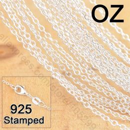 50Pcs 18inch 925 Sterling Silver Jewelry Link Rolo Chains Necklace With Lobster Clasps Women Jewlery Factory Stock Fast 292B