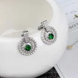 Stud Earrings Trendy Earirng 2023 Fashion Vintage Round Crystal For Women High Quality Famous Brands Zircon Earing Jewelery Gift