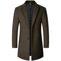 Men's Wool Blends Men Long Winter Jackets Cashmere Trench Coats Autumn Male Business Casual Size 4XL 231017