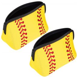 13 Colours Neoprene Baseball Cosmetic Bag Party Favour Printing Portable Travel Storage Bag Creative Birthday Gift LL