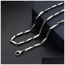 Chains New Mens Titanium Steel Necklace Melon Chain Stainless For Women Fashion Jewellery 2/M 18-24Inch Jewellery Necklaces Pendants Dhukp