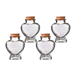 Vases 4 Pcs Decorate DIY Wishing Bottle Wedding Favors Wood Cork Jars Wooden Bottles Adornment