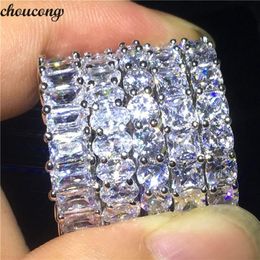 choucong Lover 5 Style Various cutting Promise Ring 5A Zircon Cz 925 Sterling Silver Engagement Wedding Band Rings for Women Men279f