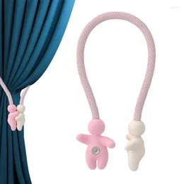 Curtain Window Curtains Tie Backs Mini-figure Shape Magnetic Buckles Holdbacks Holders Modern Rope Tiebacks For Drapes