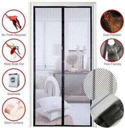 Sheer Curtains Magnetic Door Curtain Reinforced Magnetic Automatic Closure Mesh Screen Door Curtain Anti Mosquito Insect Fly Bug Door Curtains 231018