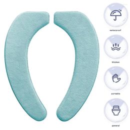 Toilet Seat Covers Easy To Clean Cushion Warm Cosy For Winter Thick Washable Self-adhesive Flannel Cushions