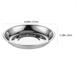 Dinnerware Sets 6 Pcs Pizza Serving Tray Stainless Steel Disc Large Round Bowl Kitchen Container Circular Plate Pasta Storage Dish