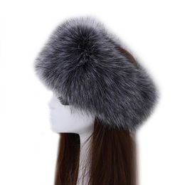 Winter Thick Fox Hair Circle Russian Hat Fluffy Headband Female Fur Headband Furry Headband Wide Headdress Ski Hat Accessories 210261F