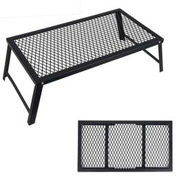 Camp Furniture HooRu Folding Barbeque Net Table Portable Iron BBQ Grill Anti-scalding Outdoor Tables for Camping Picnic Backy Mini Desk 231018