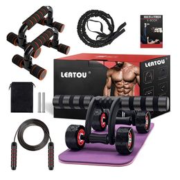 Sit Up Benches Wheel 9-in-1 Kit 4 Wheel Abdominal Exercise Kit Fitness Equipment for Women Men Core Strength Abdominal Trainers 231016