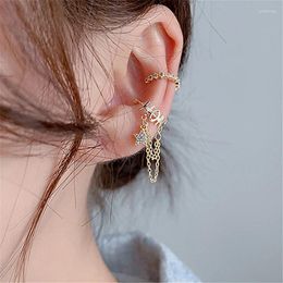 Backs Earrings Trendy Asymmetric Cartilage Clip Letter Star Chain Tassel Cuff Female Golden Earring Accessories For Women