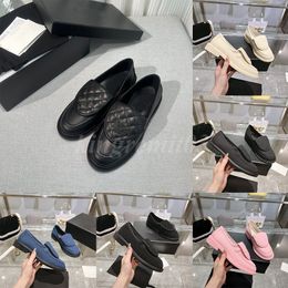 Designer Dress Shoes Women Black Loafers Shiny Leather Platform Chunky Sneakers Luxury Calfskin Shoes Lady Mules with box